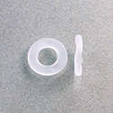 German Plastic Bead - Rippled Round Donut 17MM MATTE CRYSTAL