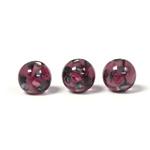 Czech Glass Lampwork Bead - Smooth Round 10MM Flower ON AMETHYST