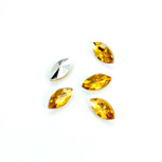 Plastic Point Back Foiled Stone - Navette 10x5MM TOPAZ