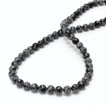 Gemstone Bead - Smooth Round 06MM SNOWFLAKE OBSIDIAN