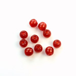 Czech Pressed Glass Large Hole Bead - Round 06MM CORNELIAN