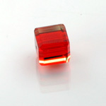 Chinese Cut Crystal Bead 18 Facet - Cube 06x6MM LT SIAM RUBY