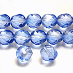 Czech Glass Fire Polished Bead - Twisted 10MM COATED SAPPHIRE