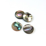 Shell Flat Back Flat Top Straight Side Stone - Round 12MM ABALONE