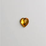 Glass Flat Back Foiled Rauten Rose - Heart 06x5MM TOPAZ