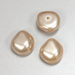 Glass Cabochon Baroque Top Pearl - Potato 18x16MM DARK ROSE