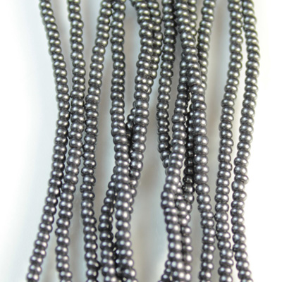 Preciosa Czech Glass Seed Bead - Round 11/0 TERRA COATED JET PEARL 28918