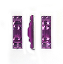 German Plastic Flat Back Art Deco Stones - Cushion (Rectangle) 29x9MM AMETHYST Foiled Back