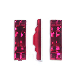 German Plastic Flat Back Art Deco Stones - Cushion (Rectangle) 29x9MM FUCHSIA Foiled Back