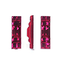 German Plastic Flat Back Art Deco Stones - Cushion (Rectangle) 29x9MM FUCHSIA Foiled Back