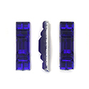 German Plastic Flat Back Art Deco Stones - Cushion (Rectangle) 29x9MM SAPPHIRE Foiled Back