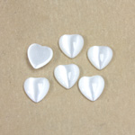 Fiber-Optic Cabochon - Heart 08MM CAT'S EYE WHITE