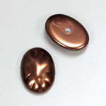 Glass Cabochon Baroque Top Pearl Dipped - Oval 25x18MM DARK BROWN