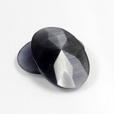 Fiber-Optic Flat Back Cabochon - Rauten Rose Oval 25x18MM CAT'S EYE GREY
