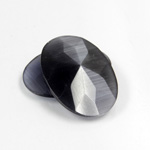 Fiber-Optic Flat Back Cabochon - Rauten Rose Oval 25x18MM CAT'S EYE GREY
