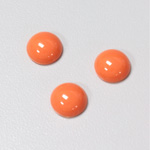 Plastic Flat Back Opaque Cabochon - Round 11MM BRIGHT TANGERINE