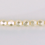 Czech Glass Pearl Faceted Fire Polish Bead - Round 06MM CREME 70414