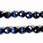 Fiber Optic Synthetic Cat's Eye Bead - Round Faceted 08MM CAT'S EYE BLUE
