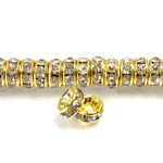 Chinese Rhinestone Rondelle - Round 05MM CRYSTAL-GOLD
