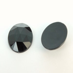 Plastic Flat Back Rauten Rose Rhinestone -  Oval 25x18MM JET