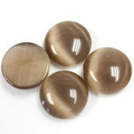 Fiber-Optic Cabochon - Round 15MM CAT'S EYE BROWN