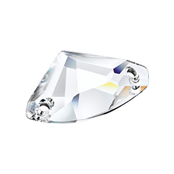 Preciosa Crystal Flat Back 2 Hole Sew-On Foiled Stone - Fantasy 17MM CRYSTAL AB