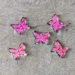 Glass Flat Back Butterfly 8MM IRIDIS Foiled