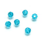 Plastic Bead - Transparent Faceted Round 06MM AQUA