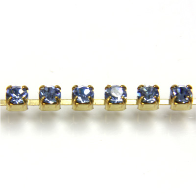 Preciosa Crystal Rhinestone Cup Chain - PP18 (SS8.5) LT SAPPHIRE-RAW