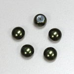 Glass High Dome Cabochon Pearl Dipped - Round 10MM HUNTER GREEN