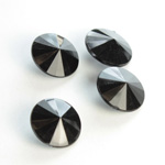 Plastic Point Back Opaque Unfoiled Rivoli 12MM JET