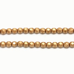 Czech Glass Fire Polish Bead - Round 04MM Full Coated Matte GOLD