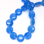 Gemstone Bead - Smooth Round Lentil 10MM Dyed QUARTZ Col. 12 CALCEDON