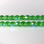 Czech Glass Fire Polish Bead - Round 06MM LT EMERALD AB