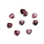 Czech Pressed Glass Bead - Smooth Heart 06x6MM PORPHYR AMETHYST