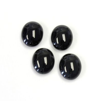 Gemstone Cabochon - Oval 12x10MM BLACK ONYX