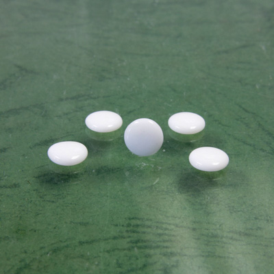 Glass Low Dome Buff Top Cabochon - Round 07MM CHALKWHITE