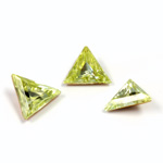 Glass Point Back Tin Table Cut (TTC) Foiled Triangle 10x10MM JONQUIL