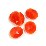 Fiber-Optic Flat Back Cabochon - Rauten Rose Oval 12x10MM CAT'S EYE ORANGE