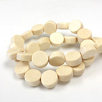 Wood Bead - Smooth Flat Disc 10MM NATURAL LACQUERED