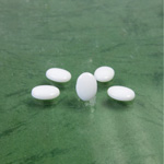Glass Low Dome Buff Top Cabochon - Oval 08x6MM CHALKWHITE