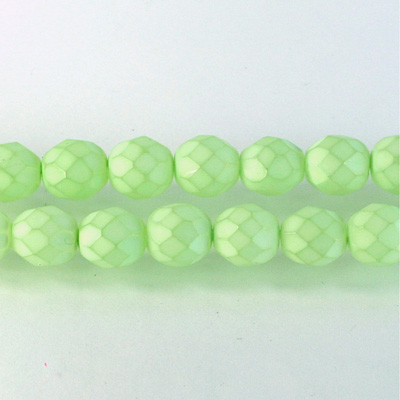 Czech Glass Fire Polish Bead - Round 08MM MATTE LT OLIVE 43452