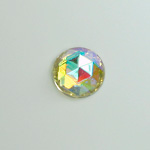 Glass Flat Back Foiled Rauten Rose - Round 13MM CRYSTAL AB