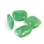 Glass Point Back Buff Top Stone Opaque Doublet - Cushion Octagon 12x10MM GREEN MOONSTONE