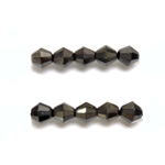 Czech Glass Fire Polished Bead - Bicone 06MM HEMATITE