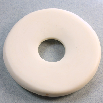 Plastic Bead - Opaque Color Smooth Round Donut 57MM MATTE IVORY