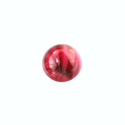 Glass Medium Dome Lampwork Cabochon - Round 13MM RED SWIRL (02958)
