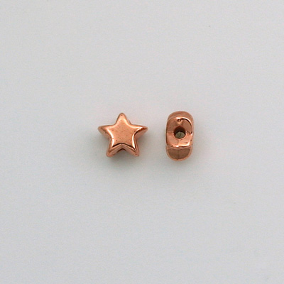 Metalized Plastic Smooth Bead - Star 07MM COPPER