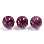 Czech Glass Lampwork Bead - Round 12MM FLAWED AMETHYST