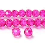 Chinese Cut Crystal Bead 32 Facet - Round 06MM DARK PINK COAT